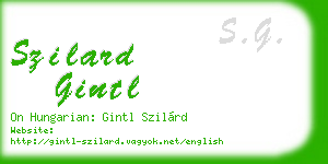 szilard gintl business card