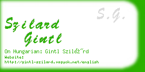 szilard gintl business card